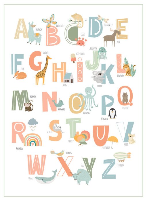 Poster Das Alphabet lernen für Kinder