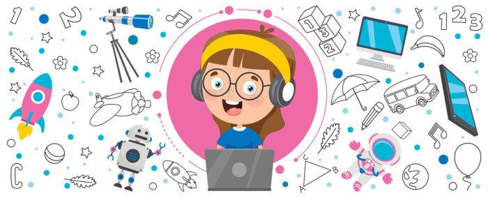 Poster Das Kind in der Technologie