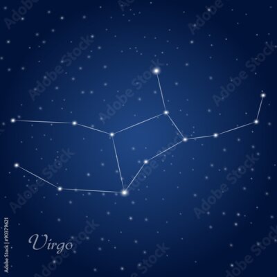 Poster Das Sternbild Jungfrau am Himmel