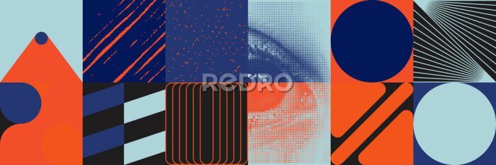 Poster Deconstructed Abstract Vector Pattern Design