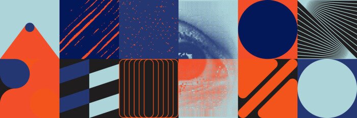 Poster Deconstructed Abstract Vector Pattern Design