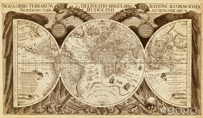 Poster Dekorative alte Globuskarte