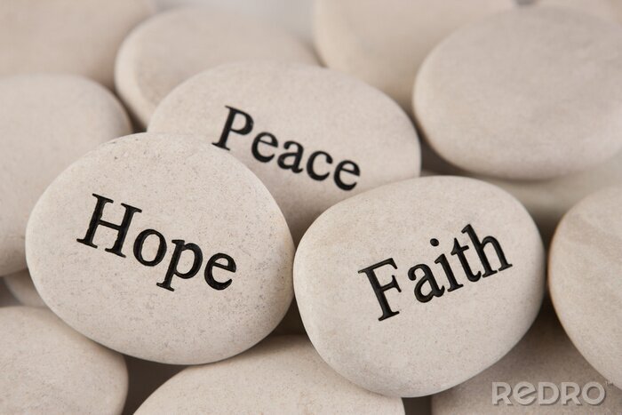 Poster Dekorative Steine mit Aufschriften