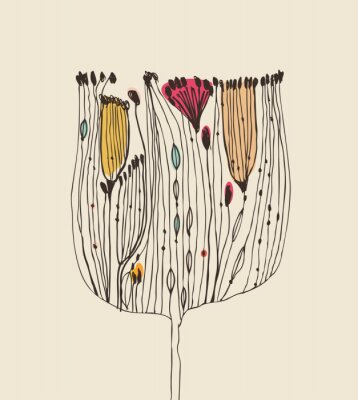Poster Dekorative Zeichnung einer Blume