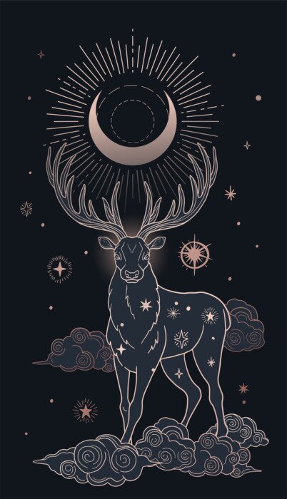 Poster Der Hirsch, der Wächter des Mondes