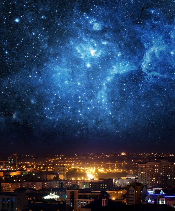 Poster Der Nachthimmel in der Stadt