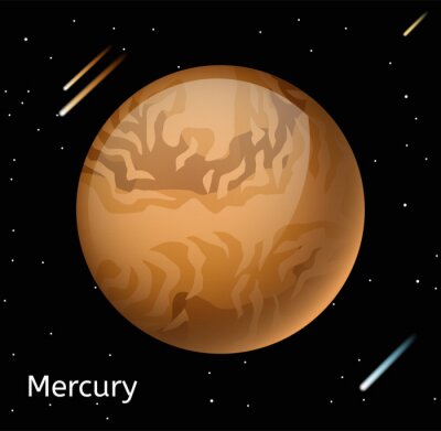 Poster Der Planet Merkur mit originellen Mustern