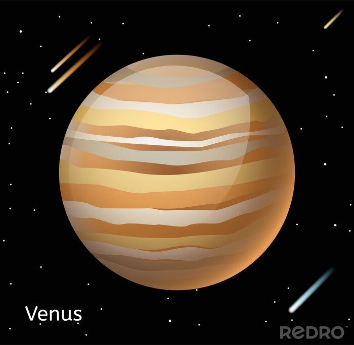 Poster Der Planet Venus mit beigen und weißen Streifen