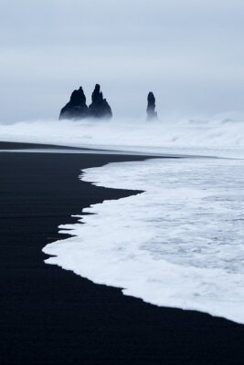 Poster Der schwarze Strand von Island