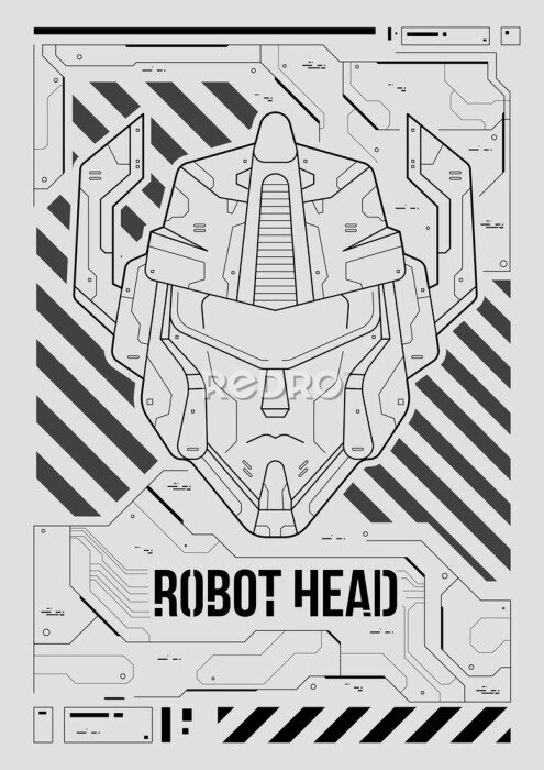 Poster Design des Roboterkopfes