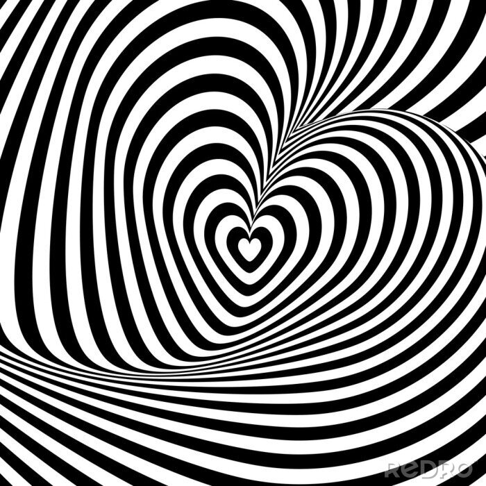 Poster Design heart swirl rotation illusion background