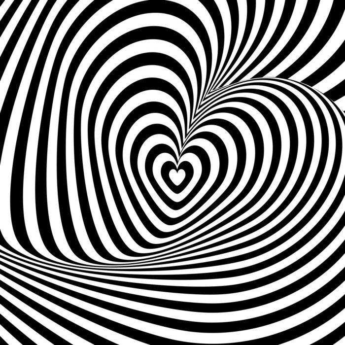 Poster Design heart swirl rotation illusion background