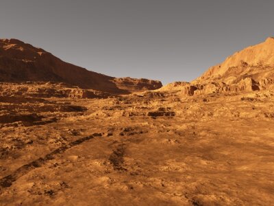 Poster Die abwechslungsreiche Oberfläche des Planeten Mars
