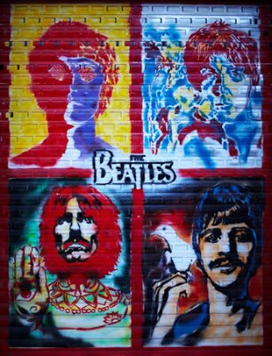 Poster Die Beatles-Stars als Graffiti-Figuren