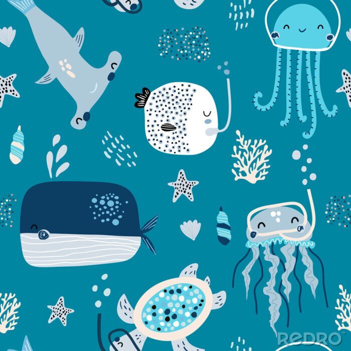 Poster Die Bewohner des Ozeans