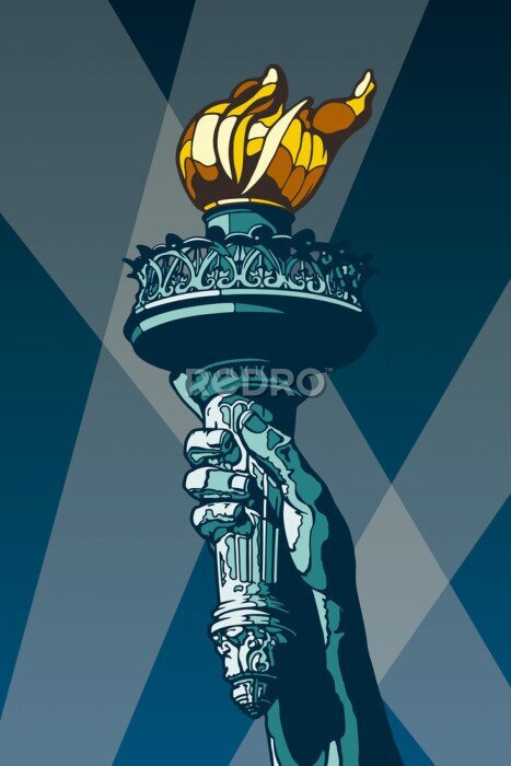 Poster Die Hand der Freiheitsstatue mit einer Fackel