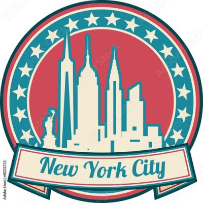 Poster Die Umrisse der New Yorker Gebäude in einem symbolischen Ansatz