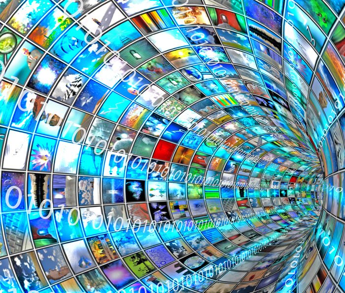 Poster Digitaler abstrakter Tunnel