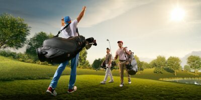 Poster Drei Golfer