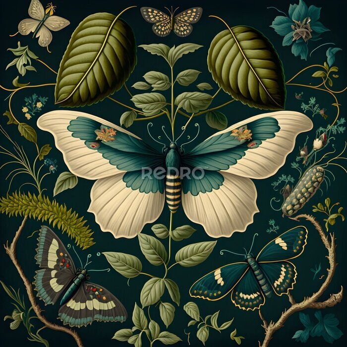 Poster Drei schöne Schmetterlinge