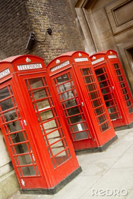 Poster Drei Telefonzellen Telephone in London