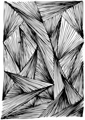 Poster Dreidimensionale Textur in Schwarz und Weiß