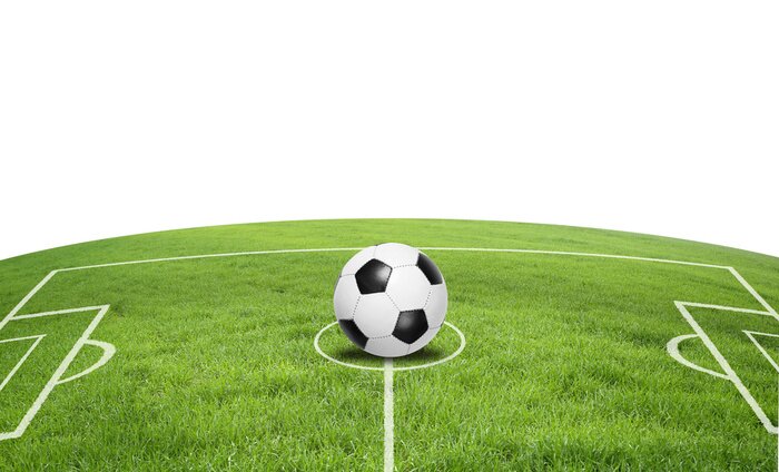 Poster Dreidimensionaler Fußballplatz