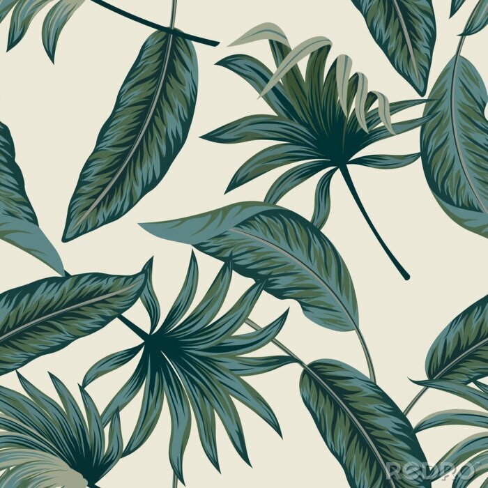 Poster Dschungel-Blatt Muster