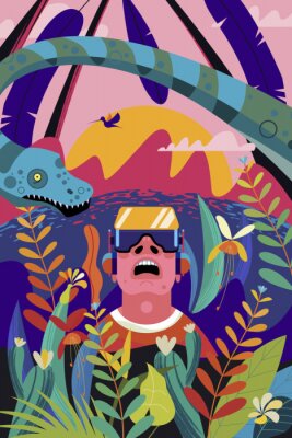 Poster Dschungel durch eine virtuelle Brille gesehen