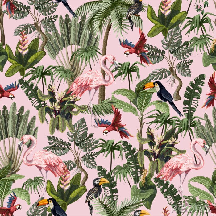 Poster Dschungel für Kinder mit exotischen Tieren