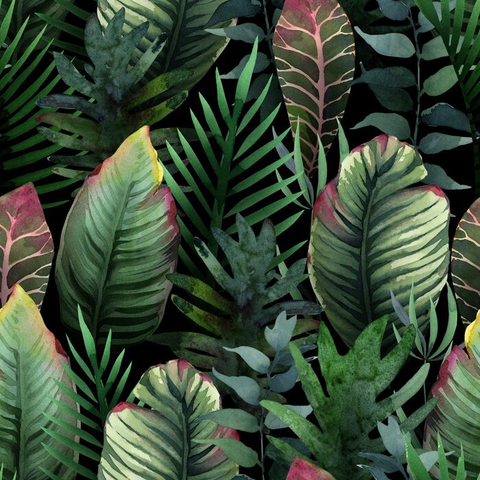 Poster Dschungel grauer Grünton