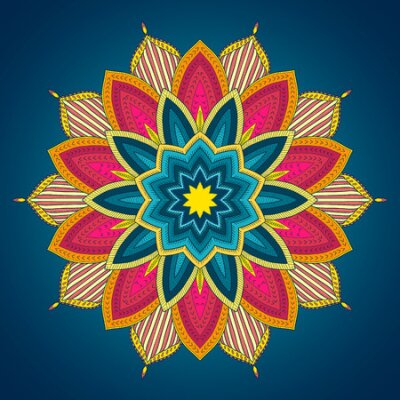 Poster Durchbrochenes Mandala mit ethnischem Muster