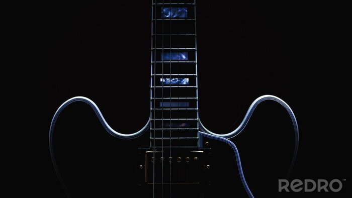 Poster E-Gitarre im Schatten