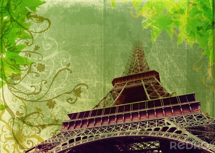 Poster Eiffelturm im Grunge-Stil