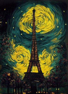 Poster Eiffelturm im impressionistischen Stil