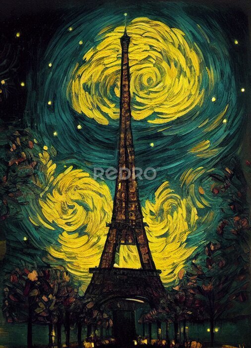 Poster Eiffelturm im impressionistischen Stil