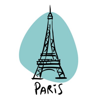 Poster Eiffelturm in der Zeichnung