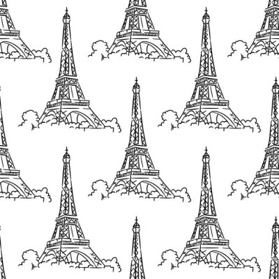 Tapete Eiffelturm nahtlose Hintergrundmuster