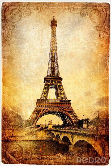 Poster Eiffelturm Retro