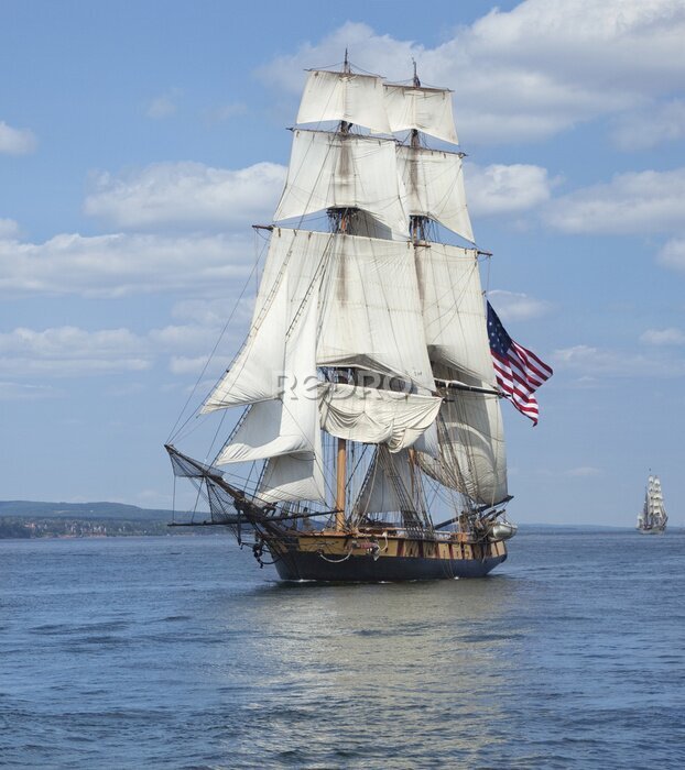 Poster Ein altes Segelschiff auf dem offenen Meer