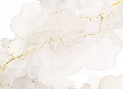 Fototapete Ein beiger Fleck, der mit einem goldenen Band geschnitten ist