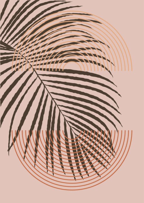 Poster Ein Blatt in einer geometrischen Formation