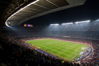 Poster Ein Blick auf das vollbesetzte Camp Nou-Stadion