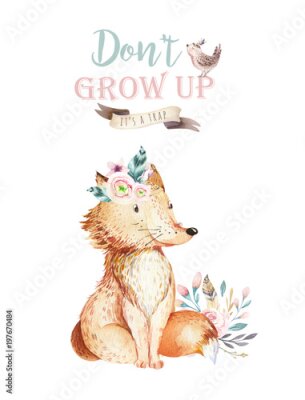 Poster Ein Fuchs mit einer Inschrift im Boho-Stil