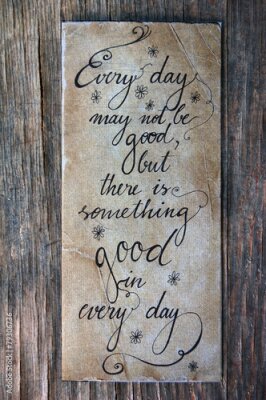 Poster Ein gealtertes Lesezeichen mit einer Inschrift