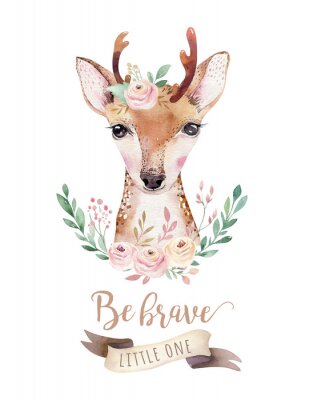 Poster Ein kleines Reh mit einer motivierenden Inschrift