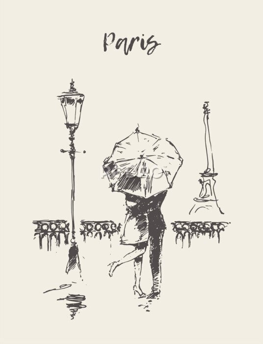 Poster Ein regnerischer Tag in Paris