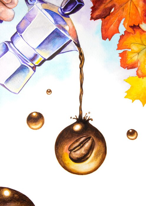 Poster Ein Tropfen dunkler Kaffee