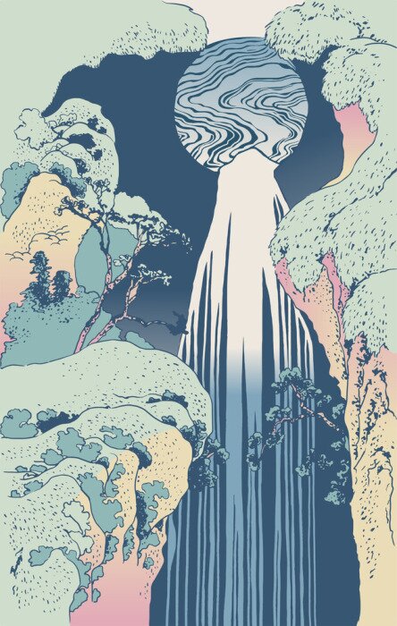 Poster Eine abstrakte Landschaft im orientalischen Stil