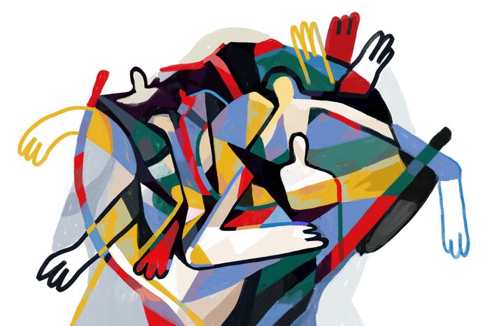 Poster Eine Ansammlung von Menschen